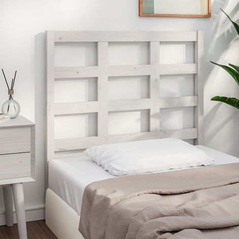 Bed Headboard  White  Solid pine wood  Medium  Bed Headboard vidaXL (1/5)