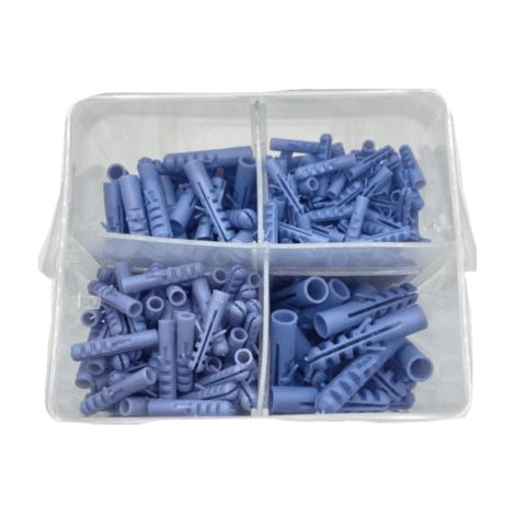 Lot 640 chevilles nylon diamètre 5mm, 6mm, 8mm et 10mm