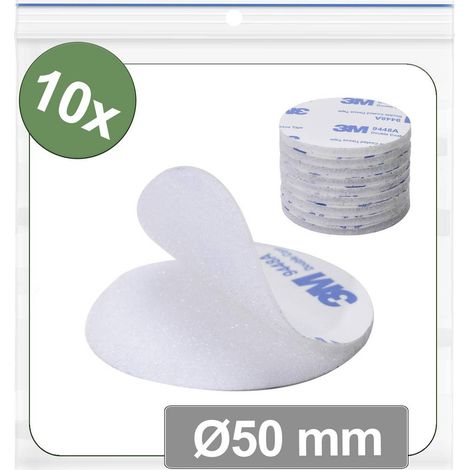 Quadrios 25CA680 Punti a strappo da incollare Lato morbido e lato rigido (Ø) 50 mm Bianco 10 pz.
