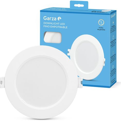 Spot LED encastrable, circulaire, extra plat, 12 cm, 6 W, lumière froide 6 500 K, 660 lm, 30 000 h, IP20, blanc ou nickel, économie d'énergie 80% (1/3)