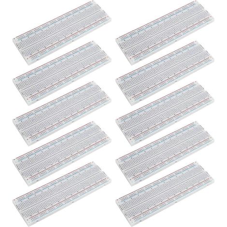 10 Stück lötfreie Steckplatinen aus ABS, 5,6 x 16,5 x 0,85 cm, 830 Kontakte für Experimente und Tests