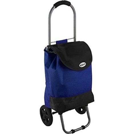 King Home TROLLEY SPESA BLU BICOLOR impermeabile 32x25x88h cm blu/nero (1/4)
