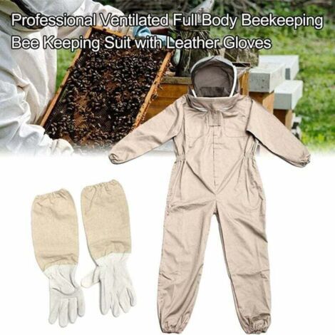 Combinaison D'apiculteur, Costume D'apiculture Professionnelle avec Gants, Vêtements À Capuchon Protection pour Apiculteurs XXL (1/3)