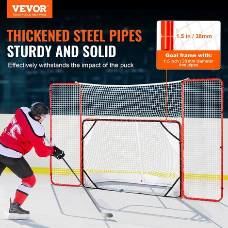 But de Hockey avec Pare-Ballons et Cibles, Filet de Hockey 183 cm, Ensemble d'Entraînement de Hockey Professionnel en Acier, Portab… (1/5)