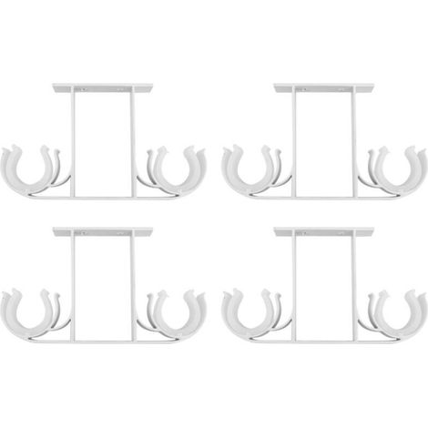 T-Audace Gardinenstangenhalterungen aus Aluminiumlegierung, für 28-mm-Gardinenstangen (weiß), 4er-Pack
