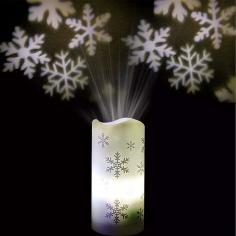 Projecteur LED de Noël, Lampe de Projection LED Flocons de Neige Blanc, Projecteur de Noel d'intérieur pour Noël, Pâques, fête d'anniversaire, Lampe de Projecteur Étanche pour Décoration de Noël,- Lef (1/5)