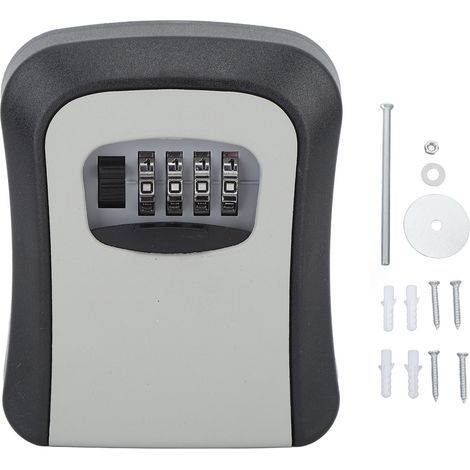 Coffre-fort à clés étanche en ABS et alliage, capacité de 5 clés, avec protection coulissante, pour garage, jardin ou remise, gris semi-alliage. (1/5)