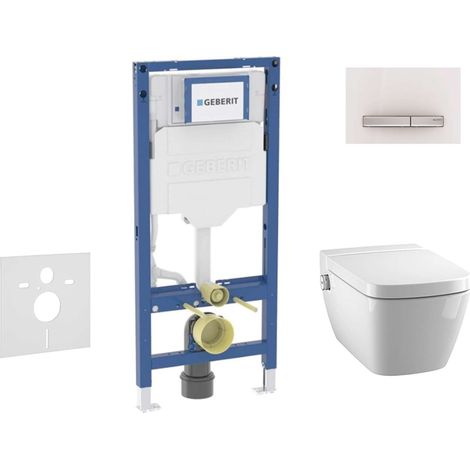 Geberit Duofix - Set per installazione pre- parete, vaso TECEone e sedile softclose, pulsante Sigma50, bianco alpino SANI11CT3107 (1/5)