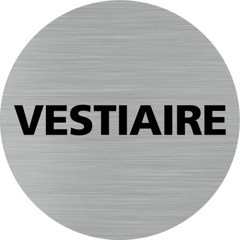 Pictogramme Vestiaire (Q0195).- Plaque aluminium brossé - Diamètre 76 mm (1/5)