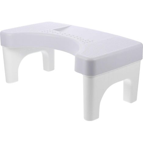 Tabouret de salle de bain pour adultes avec support stable et pieds antidérapants, marchepied de toilette en plastique durable gris (1/5)