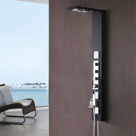 Distribain – Colonne de douche hydromassante 200x520x1500mm – 2 jets micro-jets – Dôme de pluie – 3 boutons sélecteurs – A111 (1/5)