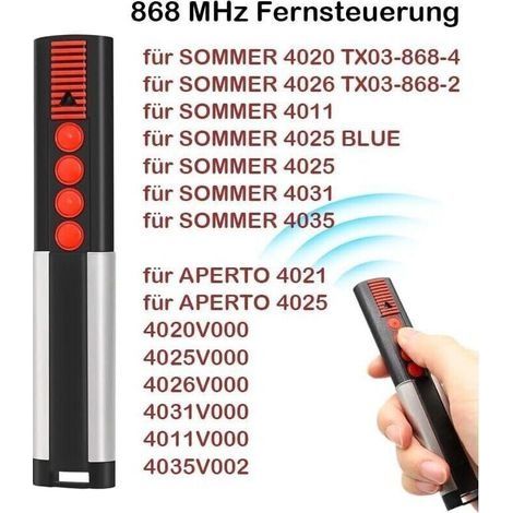 868 MHz Garagentor-Handsender, 2 für 4020 TX03-868-4, 4026 TX03-868-2, 4020V000, 4026V000, 4-Kanal-Fernbedienung, Garagentor-Handsender (1/3)
