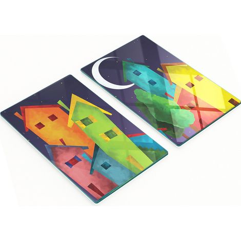 Tablas de cortar de cristal para cocina con elegantes dise帽os de casas, 2 x 30 x 52 cm.