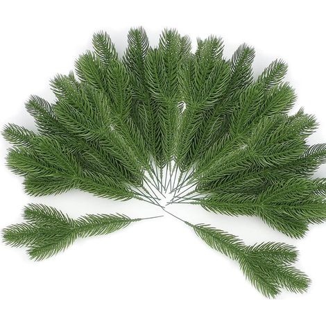 Lot de 30 branches de sapin artificielles comme de vraies plantes vertes - Branches de sapin artificielles pour guirlande, couronne, décoration de Noël et décoration de jardin (1/5)