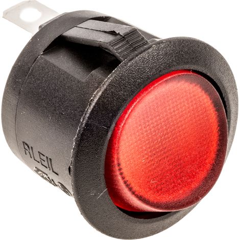 Rs Pro – Interrupteur à bascule unipolaire rouge lumineux – Courant 6A – Tension 230V – Montage panneau 19.4mm – Type On-None-Off