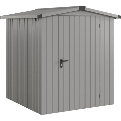 Hörmann Ecostar Metall-Gerätehaus "Euroline Trend" mit Satteldach ESD 2, graualuminium, 166 x 166 cm, 1-flüglige Tür