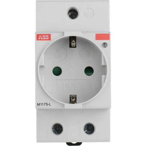 Prise électrique ABB, Montage rail DIN, Type F - Schuko allemand, , IP20, IP30 ( Prix pour 1 ) (1/2)