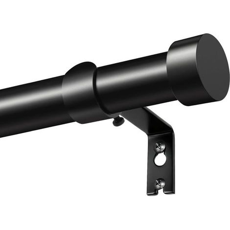 Tringle à rideaux noire 1 pièce Métal extensible Réglable de 80 à 218 cm Salon et chambre Diamètre (1/5)