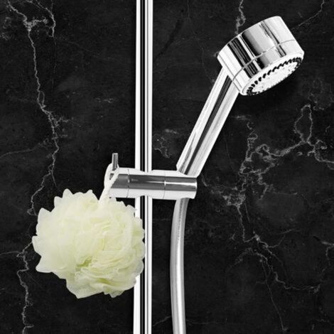 Support Pommeau Douchette, Accroche Douche à Main Ventouse, Fixation Pommeau Douche Mural, Curseur Douche Universel Remplaçable Curseur (22mm, Argent) (1/3)