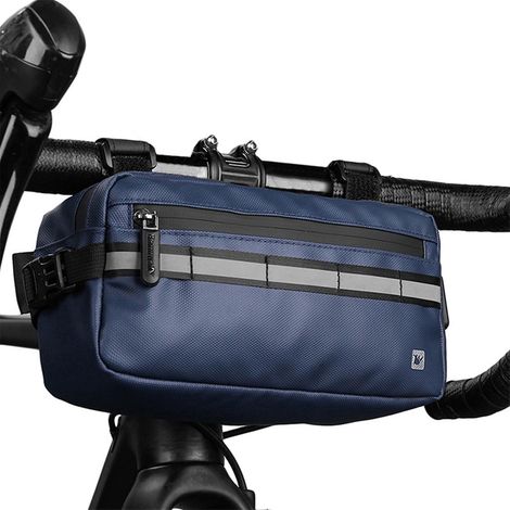 Blaue Fahrradlenkertasche, multifunktionale Tasche für den Lenker, Schultertasche, Hüfttasche und Umhängetasche, blau