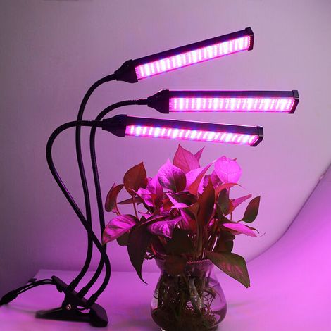 SABIR Lampe Horticole LED Lampe de Plante Lampe de Croissance Spectre Complet Lampe pour Plante 3 Heads Spectre Complet Lampe de Croissance pour Semis, Succulentes, Orchidee (1/5)