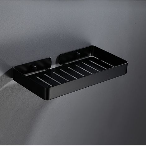 Auto-adhésif/boîte à Savon sans perçage, savon alep boîte en acier inoxydable, Porte-éponge de Cuisine(Noir long) (1/4)