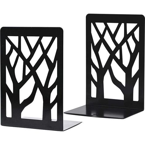 étagères, étagères antidérapantes, étagères d'arbre décoratif, étagères métalliques décoratives, pour le Bureau, l'école, la bibliothèque, pour organiser les livres (livre d'ombre d'arbre stand 1 pair (1/5)