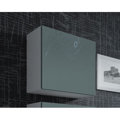Vitrina Cama MUEBLES VIGO 50x50 cm - Mueble suspendido blanco y gris (1/4)