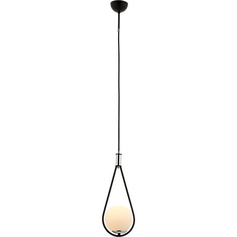 WellHome Lámpara de techo, metal, negro, colección Bled, 120x20x20, casquillo 1 x G 9 Max 60 W