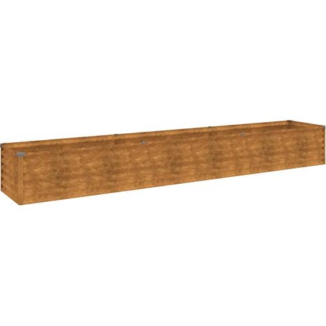 Jardinière surélevée 291 x 50 x 36 cm support décoratif pour plantes jardin balcon design moderne en acier corten rouillé