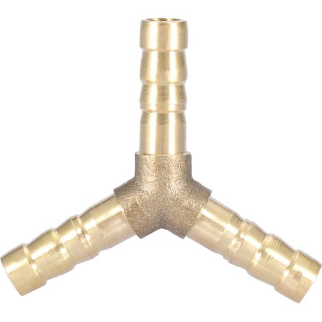 Raccord de tuyau en Y à 3 voies en laiton avec embout cannelé, pour air, eau et gaz (diamètre extérieur 6 mm, 4 pièces) (1/5)
