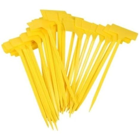 50 Pièces étiquettes plante,etiquette jardin exterieur,grand étiquettes plastique potager,étiquettes de Culture réutilisables-Jaune(309CM) (1/4)