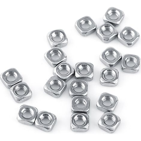 Écrous carrés en acier inoxydable 304, écrous à quatre faces pour vis métriques (M3, lot de 100 pièces)