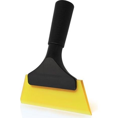 CSPARKV - Escobilla de goma de silicona para ventanas, 1 unidad, para ducha, pequeña, para limpiar ventanas de coche, baño, cocina, parabrisas de coche, herramienta de limpieza, color amarillo (1/5)