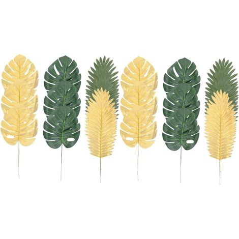 24pièces Artificielles Monstera Et Décoration Tropicale pour Fête Photo Et Maison (1/5)