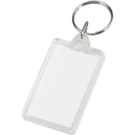 Lot 100 Cadres Photo Rectangulaires Transparents en Acrylique, Porte-Clés Plastique pour Voyage (1/5)