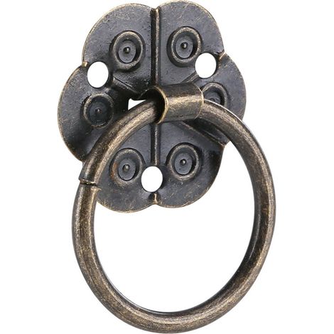Poignée de meuble en fer, 20 pièces, 2x2cm, bouton de porte, de Table, d'armoire, anneau de traction, quincaillerie de décoration de la maison (1/5)