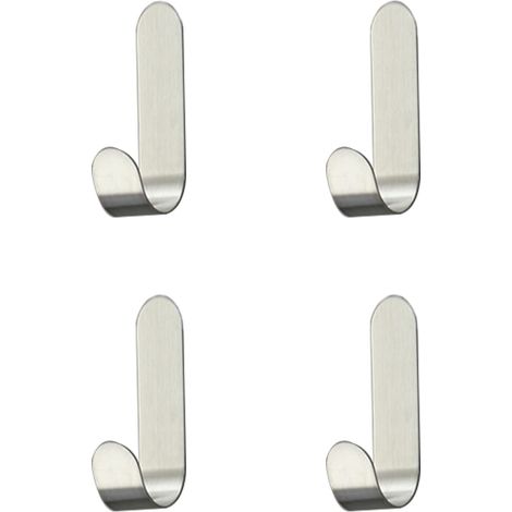 Pieces Stainless Steel Adhesive Hooks, Self Adhesive Hooks, for Towel, Keys, Home, Kitchen, Bathroom, Anti-rust and Waterproof (1/5)