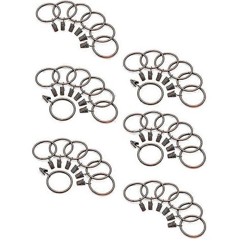 Set mit 40 Gardinenringen mit Clips, Innendurchmesser 3,8 cm (1/5)