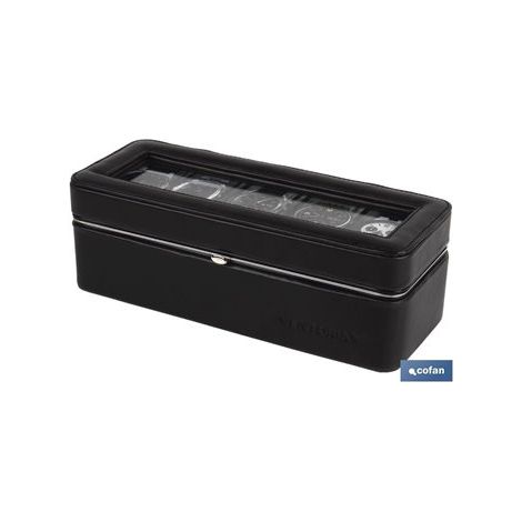 Scatola porta orologi 6 unità in pelle marrone (1/4)