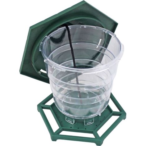Mangeoire à oiseaux en plastique avec crochet télescopique pour suspension, pour une utilisation hivernale, à installer dans les cages ou les zones d'élevage domestiques.-AquaForge (1/5)