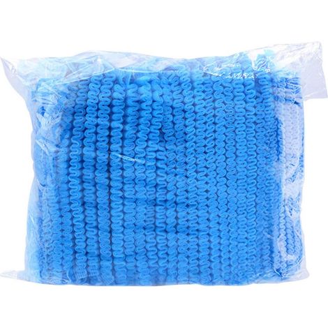 Lot de 100 charlottes jetables, bonnet polaire, filet à cheveux, protection capillaire, usage salon tatouage spa hôpital (1/5)