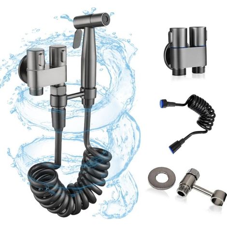 Vannes de commande double sortie 1 en 2, mitigeur de salle de bain à double commande à 2 poignées, vannes de commande double pour bidet et douche, calibre G1/2