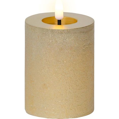 Vela de cera led color dorado ø7 x 11,3 cm