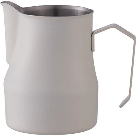 Pichet à mousser le lait, mousseur à lait pour expresso, accessoire pour machines à expresso, tasse à mousser le lait, pour café au lait, cappuccino, latte art, pichet en acier inoxydable (350 ml, bla (1/5)