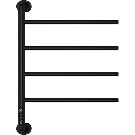 180° Rotating Stainless Steel Heated Towel Rail for Bathroom - Black - Efficient Drying and Luxurious Comfort (1/5)