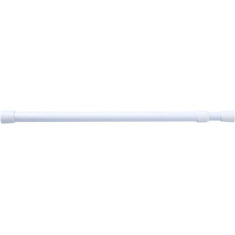 Tringle à rideau sans perçage, blanche, 60-110 cm, télescopique, pour rideau de douche, étendoir à linge ou porte-rideau. (1/5)