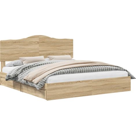 Maison Exclusive - Letto con Contenitore con testiera Rovere Sonoma 180 x 200 cm