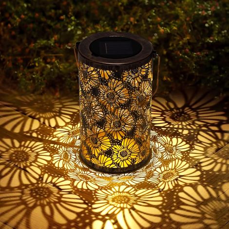 Lanterne solari sospese – Impermeabili – Design a margherita – Metallo – LED – Per giardino, patio, balcone e vialetto (1/4)