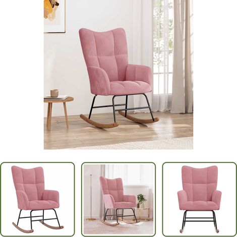 Chaise de salon - Chaise à bascule Rose Velours (1/5)